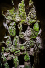 The Initiation well of Quinta da Regaleira in Sintra. The depth of the well is 27 meters. It connects with other tunnels through underground passages. Sintra. Portugal