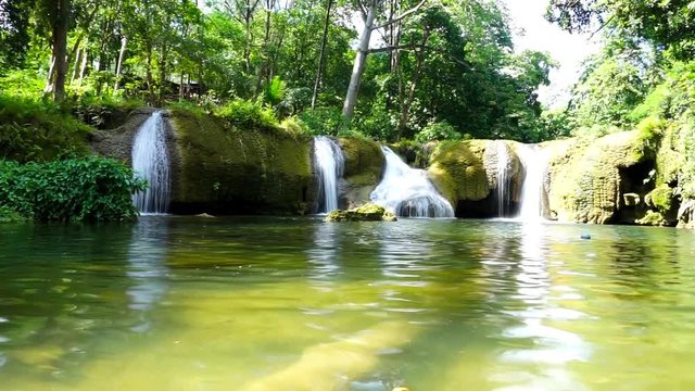 Landscape video, Chet Sao Noi Waterfall National Parkl in rainforest at Saraburi province, Thailand