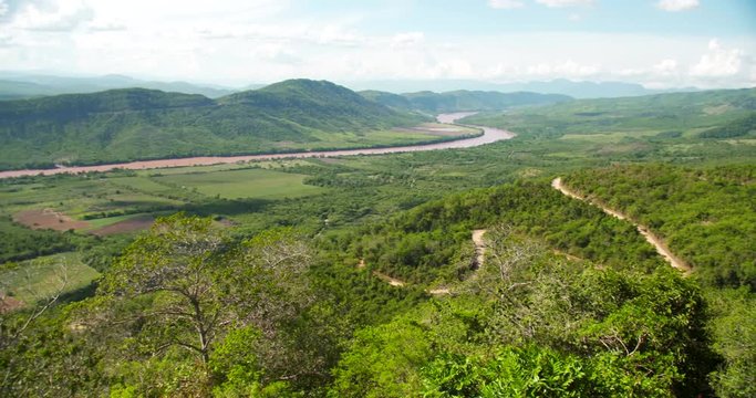 River Huallaga in Scenery (Peru, Region Amazonica near Tarapoto), South America