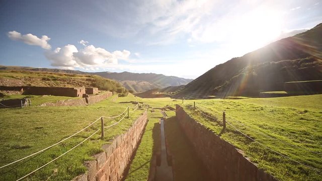 Inca ruins of Tip�n in the east of Cusco in the Andes of Peru, South America. HD Video footage