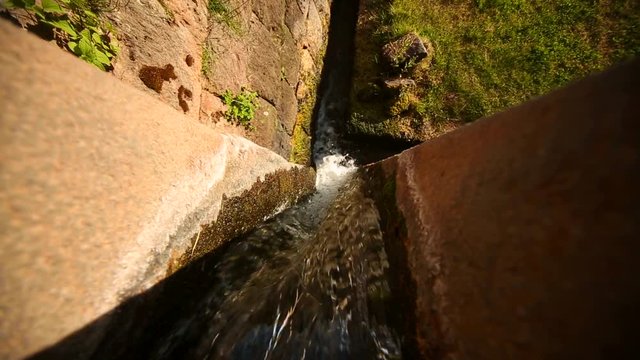 PERU: Inca water channel in Tip�n. Cusco, Andes in Peru, South America. HD video footage 