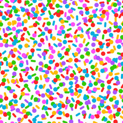 Colorful confetti simple seamless pattern, vector