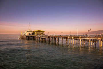 Obraz premium Sunrise on Santa Monica Pier