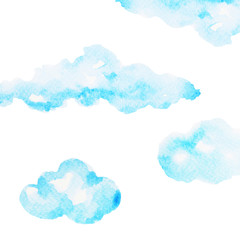 cloud watercolor painting hand drawing on paper design illustration