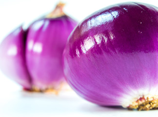 Red onion isolated on a white background