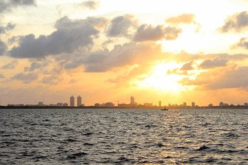 Local Fisherman Going Home in Sunset
