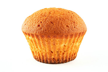 Tasty muffin isolated on white background