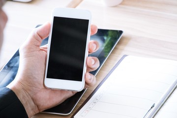 Man is using mobile phone