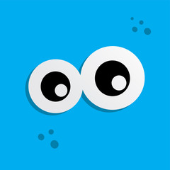cute adorable ugly scarry funny mascot monster eye