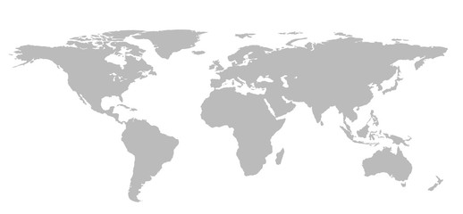 Blank Grey World map isolated on white background. infographics, illustration © tampatra