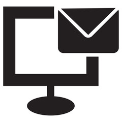 Computer with email icons