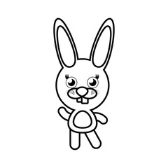 cartoon bunny animal outline vector illustration eps 10