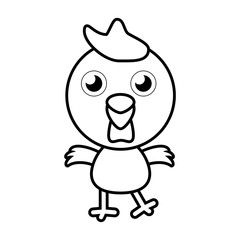 cartoon chicken animal outline vector illustration eps 10