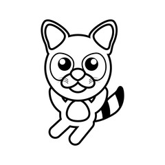 Obraz premium cartoon raccoon animal outline vector illustration eps 10