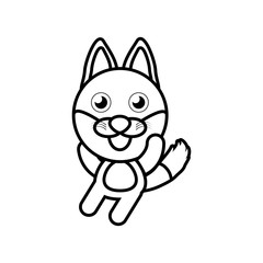 cartoon fox animal outline vector illustration eps 10