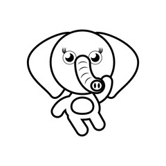 cartoon elephant animal outline vector illustration eps 10