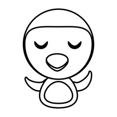 penguin animal toy outline vector illustration eps 10