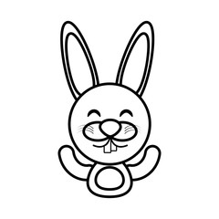 bunny animal toy outline vector illustration eps 10