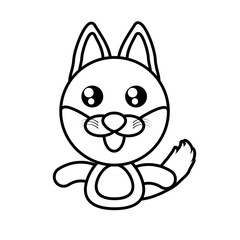fox animal toy outline vector illustration eps 10