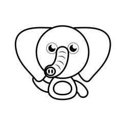 elephant animal toy outline vector illustration eps 10