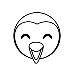 face penguin animal outline vector illustration eps 10