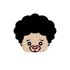 square shape funny expression cartoon head