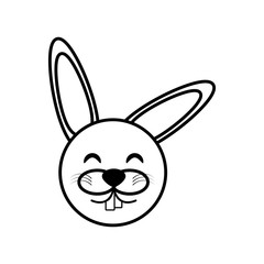 face bunny animal outline vector illustration eps 10