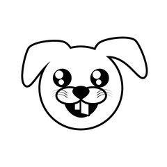 face dog animal outline vector illustration eps 10