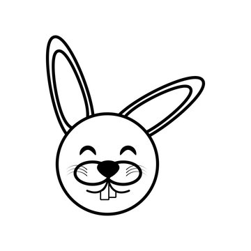 face bunny animal outline vector illustration eps 10