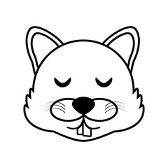 wolf face animal outline vector illustration eps 10