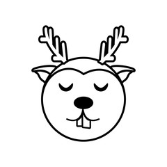 face reindeer animal outline vector illustration eps 10