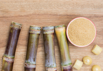 Close up sugarcane,Sugar cane on wood background.Close up Sugar cane on wood background.