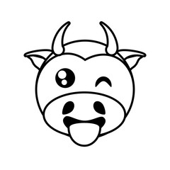 cow face animal outline vector illustration eps 10