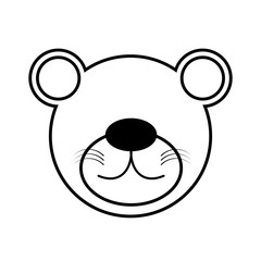 outline bear head animal vector illustration eps 10