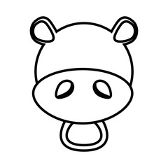 outline hippo head animal vector illustration eps 10