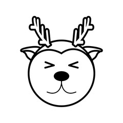 outline reindeer head animal vector illustration eps 10