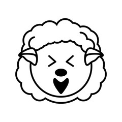 outline sheep head animal vector illustration eps 10