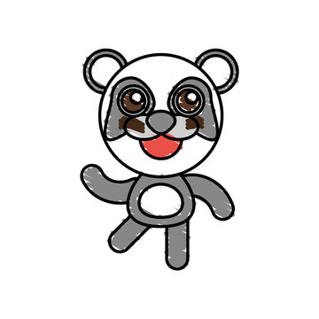 drawing panda animal character vector illustration eps 10