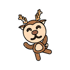 drawing deer animal character vector illustration eps 10