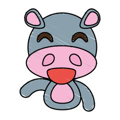 draw hippo animal comic vector illustration eps 10