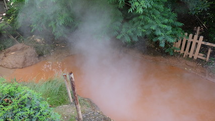 Chi-no-ike Jigoku, which means bloody hell pond in English, is a red thermal mud lake in Beppu...