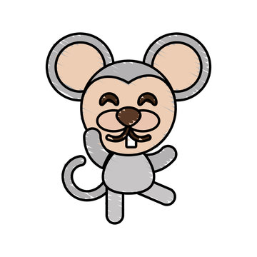 drawing mouse animal character vector illustration eps 10