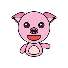 draw piggy animal comic vector illustration eps 10