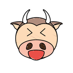 cute cow drawing animal vector illustration eps 10