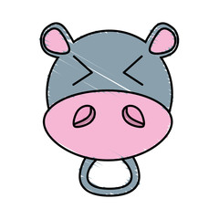 drawing hippo face animal vector illustration eps 10