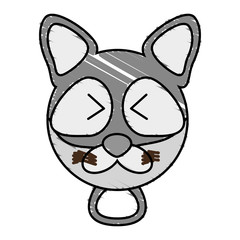 drawing raccoon face animal vector illustration eps 10