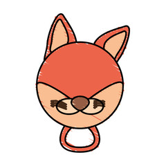 drawing fox face animal vector illustration eps 10