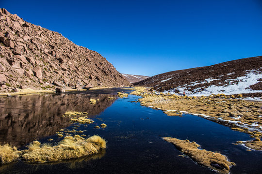 River in the desert of atacama