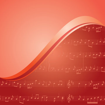 red music background with gradient - vector