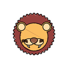 drawing lion face animal vector illustration eps 10